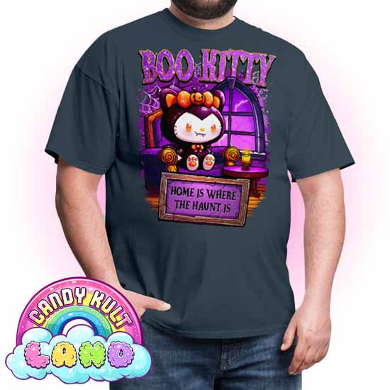 Home Is Where The Haunt Is Boo Kitty  - Candy Kult Land Men's / Unisex Classic T-Shirt - Candy Kult - Candy Cult - Candy Kult Land - Wishbone - Boo Kitty - Panku - Frosti - Toxic Kitten - Hex-Heart - Cult Candy - Cake High Heels - [product_vendor}