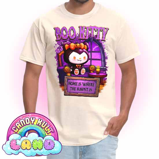 Home Is Where The Haunt Is Boo Kitty  - Candy Kult Land Men's / Unisex Classic T-Shirt - Candy Kult - Candy Cult - Candy Kult Land - Wishbone - Boo Kitty - Panku - Frosti - Toxic Kitten - Hex-Heart - Cult Candy - Cake High Heels - [product_vendor}