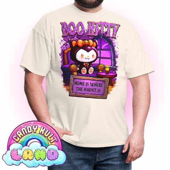 Home Is Where The Haunt Is Boo Kitty  - Candy Kult Land Men's / Unisex Classic T-Shirt - Candy Kult - Candy Cult - Candy Kult Land - Wishbone - Boo Kitty - Panku - Frosti - Toxic Kitten - Hex-Heart - Cult Candy - Cake High Heels - [product_vendor}