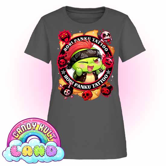 Hori Panku Tattoo - Candy Kult Land Women's FITTED T-Shirt - Candy Kult - Candy Cult - Candy Kult Land - Wishbone - Boo Kitty - Panku - Frosti - Toxic Kitten - Hex-Heart - Cult Candy - Cake High Heels - [product_vendor}