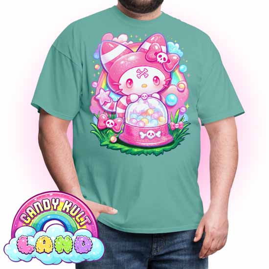 Wishbone Gumball Machine  - Candy Kult Land COLOUR Men's / Unisex Classic T-Shirt - Candy Kult - Candy Cult - Candy Kult Land - Wishbone - Boo Kitty - Panku - Frosti - Toxic Kitten - Hex-Heart - Cult Candy - Cake High Heels - [product_vendor}