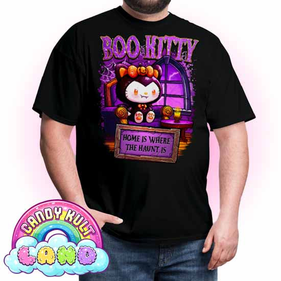 Home Is Where The Haunt Is Boo Kitty  - Candy Kult Land Men's / Unisex Classic T-Shirt - Candy Kult - Candy Cult - Candy Kult Land - Wishbone - Boo Kitty - Panku - Frosti - Toxic Kitten - Hex-Heart - Cult Candy - Cake High Heels - [product_vendor}
