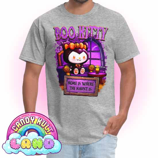 Home Is Where The Haunt Is Boo Kitty  - Candy Kult Land Men's / Unisex Classic T-Shirt - Candy Kult - Candy Cult - Candy Kult Land - Wishbone - Boo Kitty - Panku - Frosti - Toxic Kitten - Hex-Heart - Cult Candy - Cake High Heels - [product_vendor}
