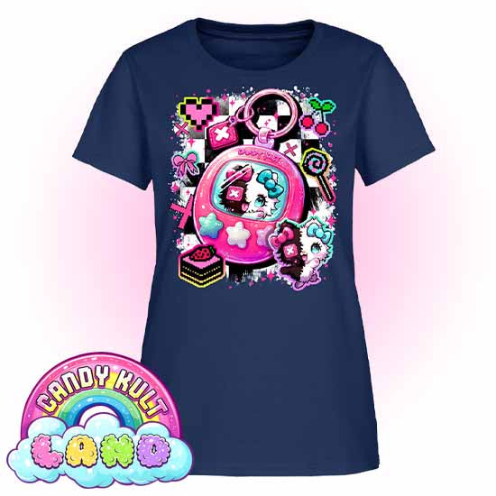 Toxic Kitten Virtual Pet - Candy Kult Land Women's FITTED T-Shirt - Candy Kult - Candy Cult - Candy Kult Land - Wishbone - Boo Kitty - Panku - Frosti - Toxic Kitten - Hex-Heart - Cult Candy - Cake High Heels - [product_vendor}