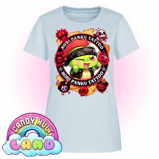 Hori Panku Tattoo - Candy Kult Land Women's FITTED T-Shirt - Candy Kult - Candy Cult - Candy Kult Land - Wishbone - Boo Kitty - Panku - Frosti - Toxic Kitten - Hex-Heart - Cult Candy - Cake High Heels - [product_vendor}