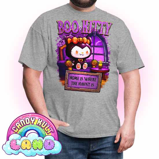 Home Is Where The Haunt Is Boo Kitty  - Candy Kult Land Men's / Unisex Classic T-Shirt - Candy Kult - Candy Cult - Candy Kult Land - Wishbone - Boo Kitty - Panku - Frosti - Toxic Kitten - Hex-Heart - Cult Candy - Cake High Heels - [product_vendor}
