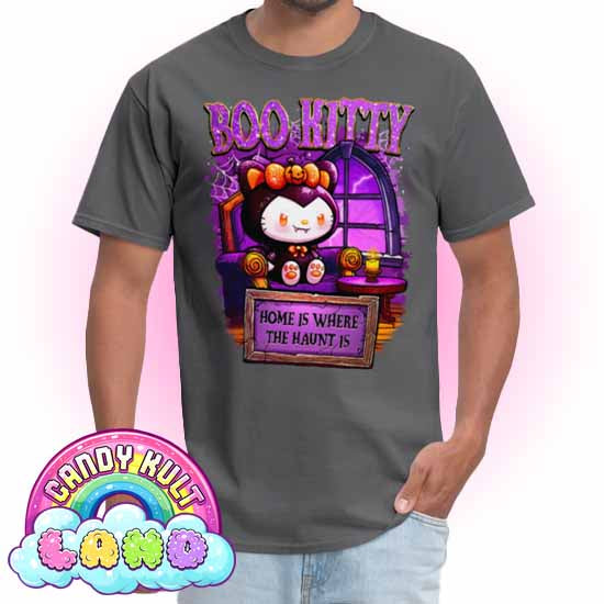 Home Is Where The Haunt Is Boo Kitty  - Candy Kult Land Men's / Unisex Classic T-Shirt - Candy Kult - Candy Cult - Candy Kult Land - Wishbone - Boo Kitty - Panku - Frosti - Toxic Kitten - Hex-Heart - Cult Candy - Cake High Heels - [product_vendor}