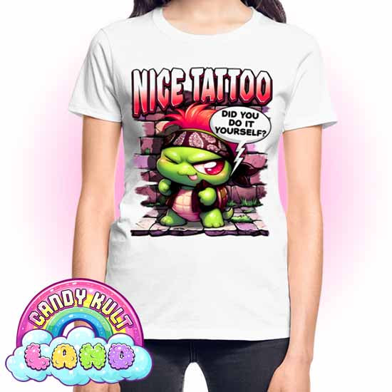 Nice Tattoo Did You Do It Yourself? Panku - Candy Kult Land REGULAR FIT Ladies T-Shirt - Candy Kult - Candy Cult - Candy Kult Land - Wishbone - Boo Kitty - Panku - Frosti - Toxic Kitten - Hex-Heart - Cult Candy - Cake High Heels - [product_vendor}