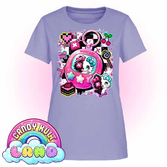 Toxic Kitten Virtual Pet - Candy Kult Land Women's FITTED T-Shirt - Candy Kult - Candy Cult - Candy Kult Land - Wishbone - Boo Kitty - Panku - Frosti - Toxic Kitten - Hex-Heart - Cult Candy - Cake High Heels - [product_vendor}