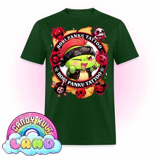 Hori Panku Tattoo - Candy Kult Land COLOUR Men's / Unisex Classic T-Shirt - Candy Kult - Candy Cult - Candy Kult Land - Wishbone - Boo Kitty - Panku - Frosti - Toxic Kitten - Hex-Heart - Cult Candy - Cake High Heels - [product_vendor}