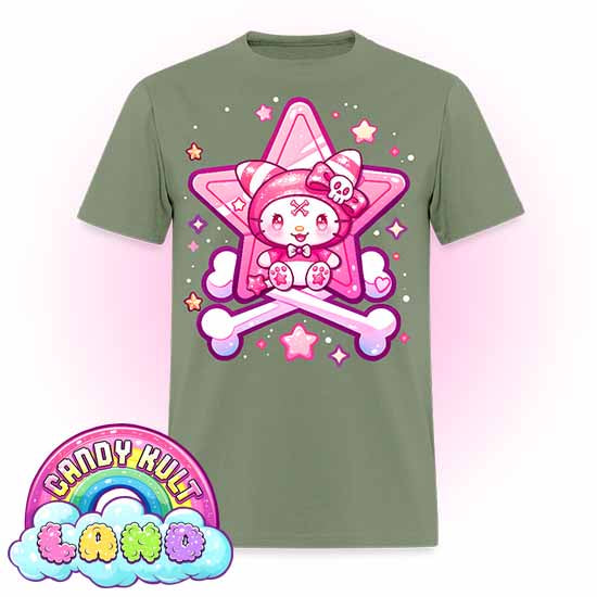 Wishbone Crossbones - Candy Kult Land COLOUR  Men's / Unisex Classic T-Shirt - Candy Kult - Candy Cult - Candy Kult Land - Wishbone - Boo Kitty - Panku - Frosti - Toxic Kitten - Hex-Heart - Cult Candy - Cake High Heels - [product_vendor}