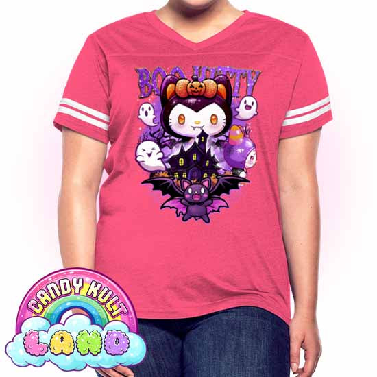 Boo Kitty Origins - Candy Kult Land Women’s Vintage Sport T-Shirt - Candy Kult - Candy Cult - Candy Kult Land - Wishbone - Boo Kitty - Panku - Frosti - Toxic Kitten - Hex-Heart - Cult Candy - Cake High Heels - [product_vendor}