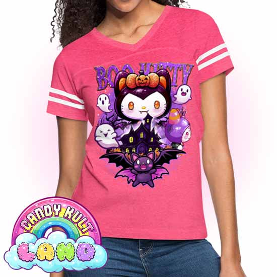 Boo Kitty Origins - Candy Kult Land Women’s Vintage Sport T-Shirt - Candy Kult - Candy Cult - Candy Kult Land - Wishbone - Boo Kitty - Panku - Frosti - Toxic Kitten - Hex-Heart - Cult Candy - Cake High Heels - [product_vendor}
