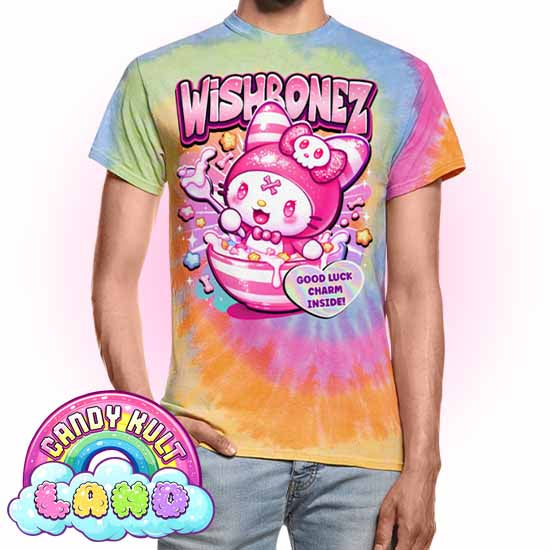 Wishbonez Cereal - Candy Kult Land Unisex Tie Dye T-Shirt - Candy Kult - Candy Cult - Candy Kult Land - Wishbone - Boo Kitty - Panku - Frosti - Toxic Kitten - Hex-Heart - Cult Candy - Cake High Heels - [product_vendor}