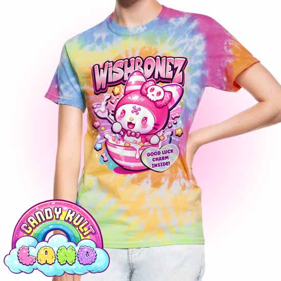 Wishbonez Cereal - Candy Kult Land Unisex Tie Dye T-Shirt - Candy Kult - Candy Cult - Candy Kult Land - Wishbone - Boo Kitty - Panku - Frosti - Toxic Kitten - Hex-Heart - Cult Candy - Cake High Heels - [product_vendor}