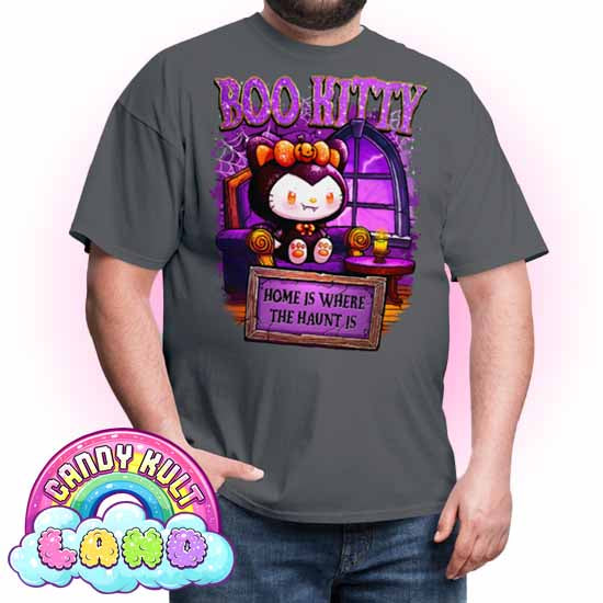 Home Is Where The Haunt Is Boo Kitty  - Candy Kult Land Men's / Unisex Classic T-Shirt - Candy Kult - Candy Cult - Candy Kult Land - Wishbone - Boo Kitty - Panku - Frosti - Toxic Kitten - Hex-Heart - Cult Candy - Cake High Heels - [product_vendor}