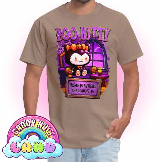 Home Is Where The Haunt Is Boo Kitty  - Candy Kult Land Men's / Unisex Classic T-Shirt - Candy Kult - Candy Cult - Candy Kult Land - Wishbone - Boo Kitty - Panku - Frosti - Toxic Kitten - Hex-Heart - Cult Candy - Cake High Heels - [product_vendor}