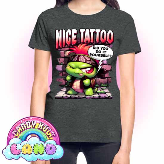 Nice Tattoo Did You Do It Yourself? Panku - Candy Kult Land REGULAR FIT Ladies T-Shirt - Candy Kult - Candy Cult - Candy Kult Land - Wishbone - Boo Kitty - Panku - Frosti - Toxic Kitten - Hex-Heart - Cult Candy - Cake High Heels - [product_vendor}