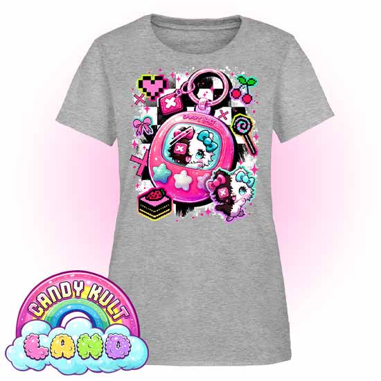 Toxic Kitten Virtual Pet - Candy Kult Land Women's FITTED T-Shirt - Candy Kult - Candy Cult - Candy Kult Land - Wishbone - Boo Kitty - Panku - Frosti - Toxic Kitten - Hex-Heart - Cult Candy - Cake High Heels - [product_vendor}
