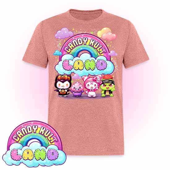 Wishbone, Frosti Boo & Panku - Candy Kult Land COLOUR Men's / Unisex Classic T-Shirt - Candy Kult - Candy Cult - Candy Kult Land - Wishbone - Boo Kitty - Panku - Frosti - Toxic Kitten - Hex-Heart - Cult Candy - Cake High Heels - [product_vendor}