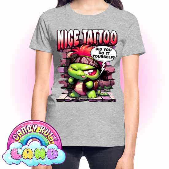 Nice Tattoo Did You Do It Yourself? Panku - Candy Kult Land REGULAR FIT Ladies T-Shirt - Candy Kult - Candy Cult - Candy Kult Land - Wishbone - Boo Kitty - Panku - Frosti - Toxic Kitten - Hex-Heart - Cult Candy - Cake High Heels - [product_vendor}