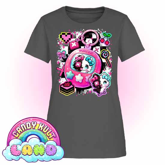 Toxic Kitten Virtual Pet - Candy Kult Land Women's FITTED T-Shirt - Candy Kult - Candy Cult - Candy Kult Land - Wishbone - Boo Kitty - Panku - Frosti - Toxic Kitten - Hex-Heart - Cult Candy - Cake High Heels - [product_vendor}