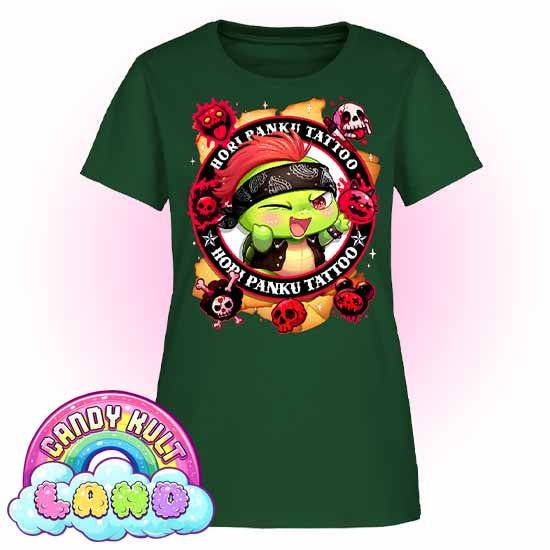 Hori Panku Tattoo - Candy Kult Land Women's FITTED T-Shirt - Candy Kult - Candy Cult - Candy Kult Land - Wishbone - Boo Kitty - Panku - Frosti - Toxic Kitten - Hex-Heart - Cult Candy - Cake High Heels - [product_vendor}