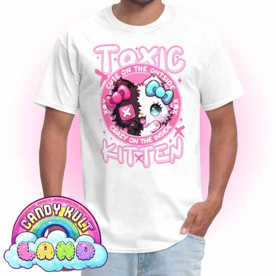 Crazy On The Inside Toxic Kitten  - Candy Kult Land Men's / Unisex Classic T-Shirt - Candy Kult - Candy Cult - Candy Kult Land - Wishbone - Boo Kitty - Panku - Frosti - Toxic Kitten - Hex-Heart - Cult Candy - Cake High Heels - [product_vendor}