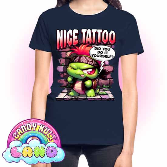 Nice Tattoo Did You Do It Yourself? Panku - Candy Kult Land REGULAR FIT Ladies T-Shirt - Candy Kult - Candy Cult - Candy Kult Land - Wishbone - Boo Kitty - Panku - Frosti - Toxic Kitten - Hex-Heart - Cult Candy - Cake High Heels - [product_vendor}
