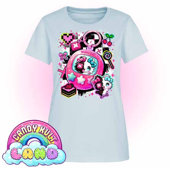 Toxic Kitten Virtual Pet - Candy Kult Land Women's FITTED T-Shirt - Candy Kult - Candy Cult - Candy Kult Land - Wishbone - Boo Kitty - Panku - Frosti - Toxic Kitten - Hex-Heart - Cult Candy - Cake High Heels - [product_vendor}