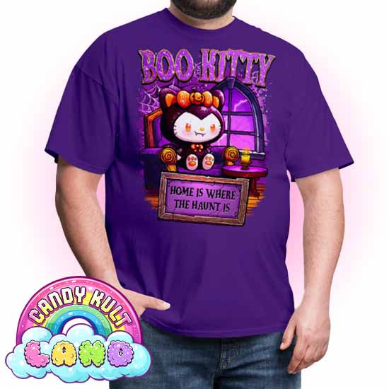 Home Is Where The Haunt Is Boo Kitty  - Candy Kult Land COLOUR Men's / Unisex Classic T-Shirt - Candy Kult - Candy Cult - Candy Kult Land - Wishbone - Boo Kitty - Panku - Frosti - Toxic Kitten - Hex-Heart - Cult Candy - Cake High Heels - [product_vendor}