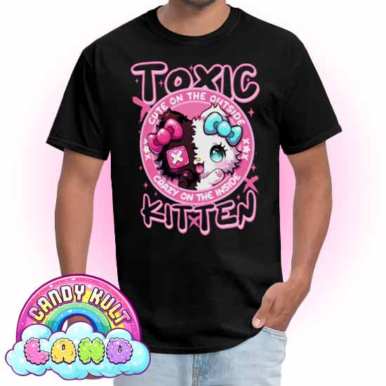 Crazy On The Inside Toxic Kitten  - Candy Kult Land Men's / Unisex Classic T-Shirt - Candy Kult - Candy Cult - Candy Kult Land - Wishbone - Boo Kitty - Panku - Frosti - Toxic Kitten - Hex-Heart - Cult Candy - Cake High Heels - [product_vendor}