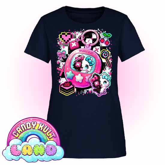 Toxic Kitten Virtual Pet - Candy Kult Land Women's FITTED T-Shirt - Candy Kult - Candy Cult - Candy Kult Land - Wishbone - Boo Kitty - Panku - Frosti - Toxic Kitten - Hex-Heart - Cult Candy - Cake High Heels - [product_vendor}