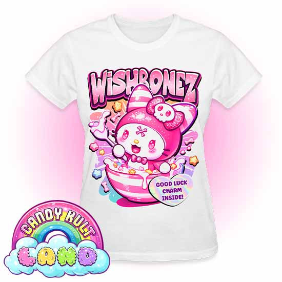 Wishbonez Cereal - Candy Kult Land REGULAR FIT Ladies T-Shirt - Candy Kult - Candy Cult - Candy Kult Land - Wishbone - Boo Kitty - Panku - Frosti - Toxic Kitten - Hex-Heart - Cult Candy - Cake High Heels - [product_vendor}