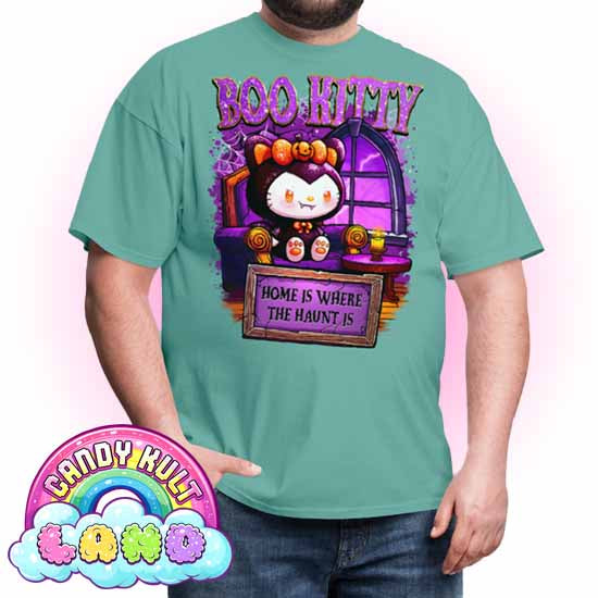 Home Is Where The Haunt Is Boo Kitty  - Candy Kult Land COLOUR Men's / Unisex Classic T-Shirt - Candy Kult - Candy Cult - Candy Kult Land - Wishbone - Boo Kitty - Panku - Frosti - Toxic Kitten - Hex-Heart - Cult Candy - Cake High Heels - [product_vendor}