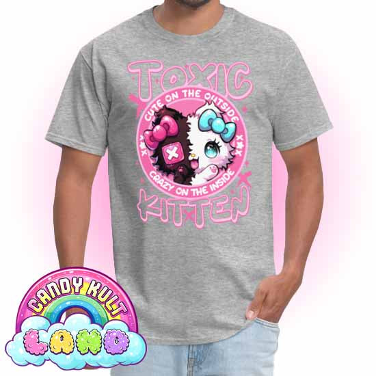 Crazy On The Inside Toxic Kitten  - Candy Kult Land Men's / Unisex Classic T-Shirt - Candy Kult - Candy Cult - Candy Kult Land - Wishbone - Boo Kitty - Panku - Frosti - Toxic Kitten - Hex-Heart - Cult Candy - Cake High Heels - [product_vendor}