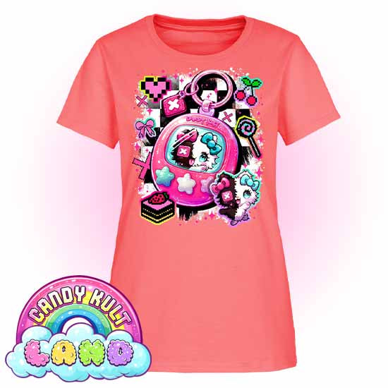 Toxic Kitten Virtual Pet - Candy Kult Land Women's FITTED T-Shirt - Candy Kult - Candy Cult - Candy Kult Land - Wishbone - Boo Kitty - Panku - Frosti - Toxic Kitten - Hex-Heart - Cult Candy - Cake High Heels - [product_vendor}