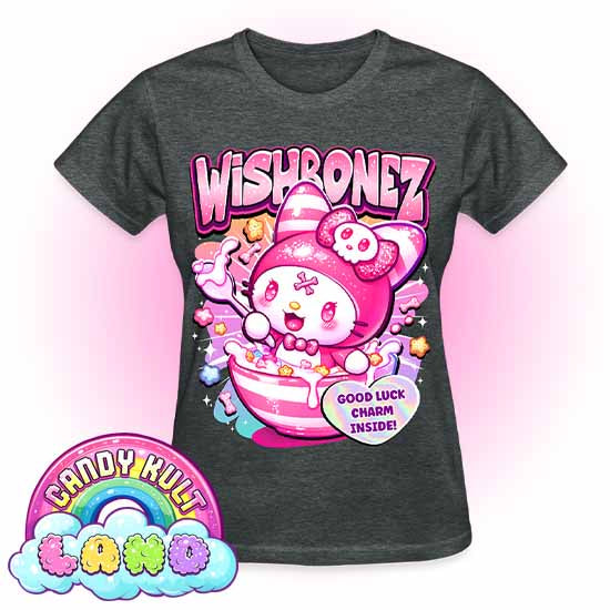 Wishbonez Cereal - Candy Kult Land REGULAR FIT Ladies T-Shirt - Candy Kult - Candy Cult - Candy Kult Land - Wishbone - Boo Kitty - Panku - Frosti - Toxic Kitten - Hex-Heart - Cult Candy - Cake High Heels - [product_vendor}