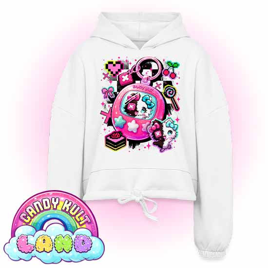 Toxic Kitten Virtual Pet - Candy Kult Land Women’s Cropped Hoodie