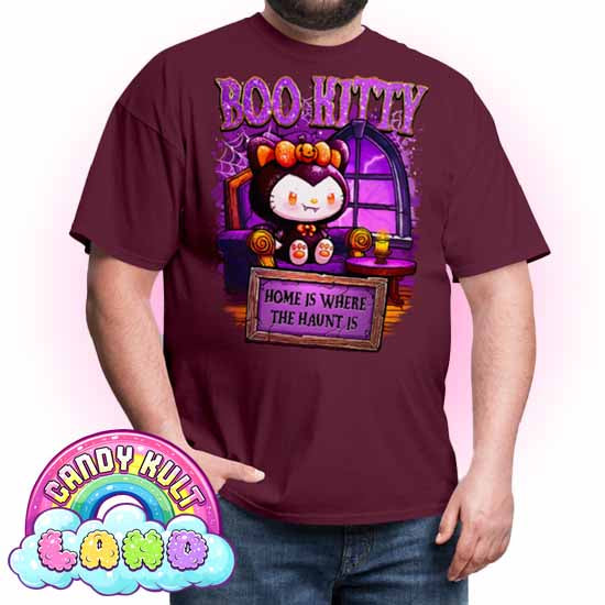 Home Is Where The Haunt Is Boo Kitty  - Candy Kult Land COLOUR Men's / Unisex Classic T-Shirt - Candy Kult - Candy Cult - Candy Kult Land - Wishbone - Boo Kitty - Panku - Frosti - Toxic Kitten - Hex-Heart - Cult Candy - Cake High Heels - [product_vendor}