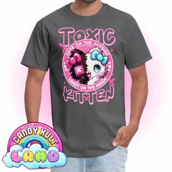 Crazy On The Inside Toxic Kitten  - Candy Kult Land Men's / Unisex Classic T-Shirt - Candy Kult - Candy Cult - Candy Kult Land - Wishbone - Boo Kitty - Panku - Frosti - Toxic Kitten - Hex-Heart - Cult Candy - Cake High Heels - [product_vendor}