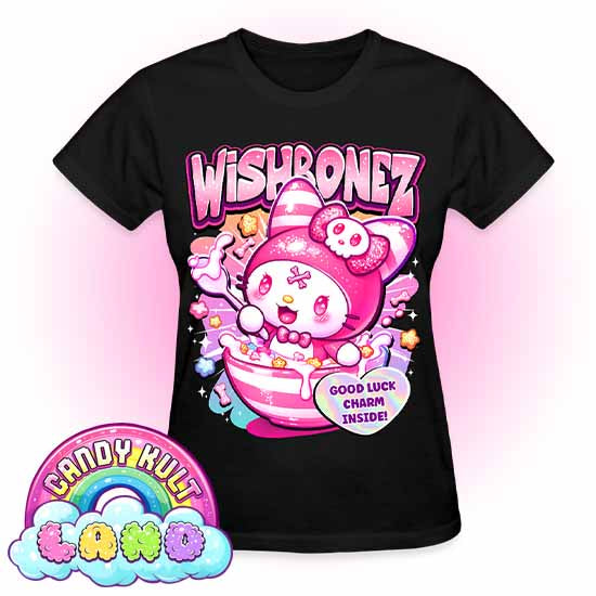Wishbonez Cereal - Candy Kult Land REGULAR FIT Ladies T-Shirt - Candy Kult - Candy Cult - Candy Kult Land - Wishbone - Boo Kitty - Panku - Frosti - Toxic Kitten - Hex-Heart - Cult Candy - Cake High Heels - [product_vendor}