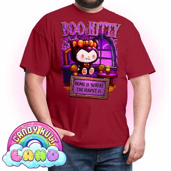 Home Is Where The Haunt Is Boo Kitty  - Candy Kult Land COLOUR Men's / Unisex Classic T-Shirt - Candy Kult - Candy Cult - Candy Kult Land - Wishbone - Boo Kitty - Panku - Frosti - Toxic Kitten - Hex-Heart - Cult Candy - Cake High Heels - [product_vendor}