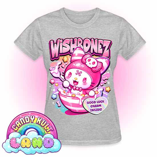 Wishbonez Cereal - Candy Kult Land REGULAR FIT Ladies T-Shirt - Candy Kult - Candy Cult - Candy Kult Land - Wishbone - Boo Kitty - Panku - Frosti - Toxic Kitten - Hex-Heart - Cult Candy - Cake High Heels - [product_vendor}