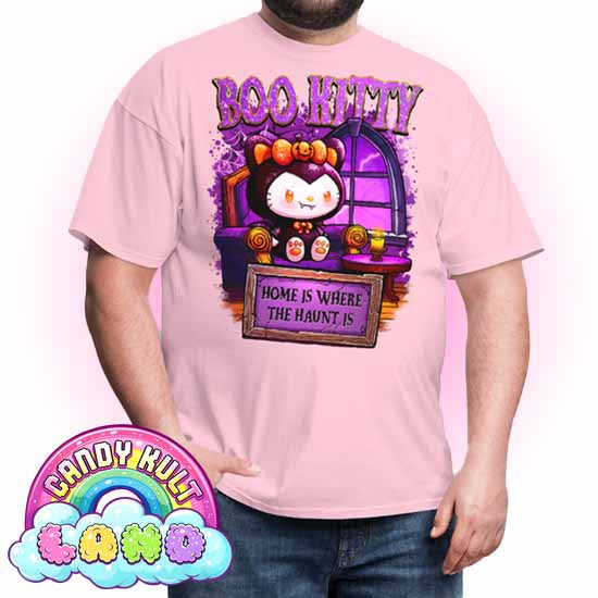 Home Is Where The Haunt Is Boo Kitty  - Candy Kult Land COLOUR Men's / Unisex Classic T-Shirt - Candy Kult - Candy Cult - Candy Kult Land - Wishbone - Boo Kitty - Panku - Frosti - Toxic Kitten - Hex-Heart - Cult Candy - Cake High Heels - [product_vendor}