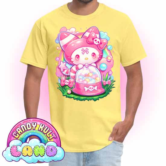 Wishbone Gumball Machine  - Candy Kult Land COLOUR Men's / Unisex Classic T-Shirt - Candy Kult - Candy Cult - Candy Kult Land - Wishbone - Boo Kitty - Panku - Frosti - Toxic Kitten - Hex-Heart - Cult Candy - Cake High Heels - [product_vendor}