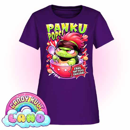 Panku Pops Cereal - Candy Kult Land Women's FITTED T-Shirt - Candy Kult - Candy Cult - Candy Kult Land - Wishbone - Boo Kitty - Panku - Frosti - Toxic Kitten - Hex-Heart - Cult Candy - Cake High Heels - [product_vendor}
