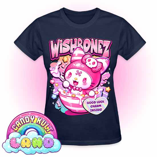 Wishbonez Cereal - Candy Kult Land REGULAR FIT Ladies T-Shirt - Candy Kult - Candy Cult - Candy Kult Land - Wishbone - Boo Kitty - Panku - Frosti - Toxic Kitten - Hex-Heart - Cult Candy - Cake High Heels - [product_vendor}