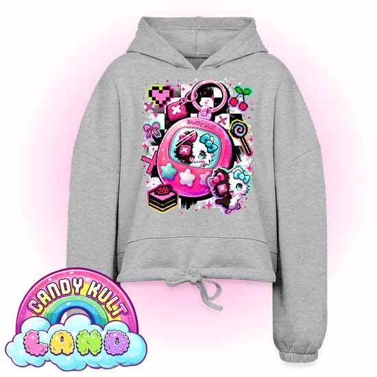 Toxic Kitten Virtual Pet - Candy Kult Land Women’s Cropped Hoodie