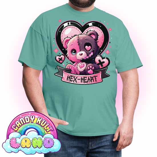 Hex-Heart - Candy Kult Land COLOUR Men's / Unisex Classic T-Shirt - Candy Kult - Candy Cult - Candy Kult Land - Wishbone - Boo Kitty - Panku - Frosti - Toxic Kitten - Hex-Heart - Cult Candy - Cake High Heels - [product_vendor}
